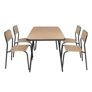 Bolero Santorini Wood Effect Outdoor Chairs (4 Pack)