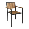 Bolero Steel & Acacia Armchair (Pack of 4)