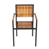 Bolero Steel & Acacia Armchair (Pack of 4)