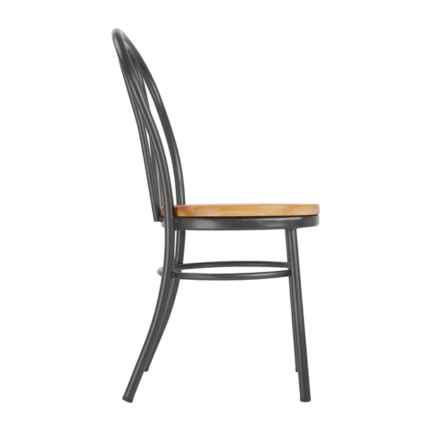 Bolero Clarisse Side Chairs Metallic Grey (2 Pack)