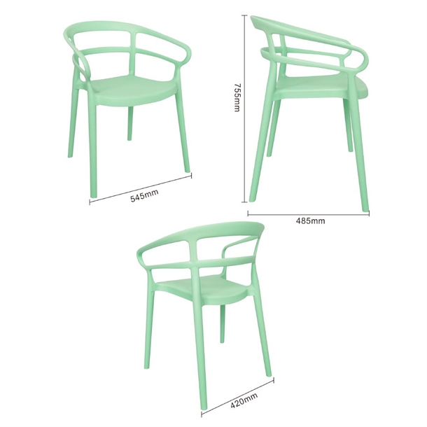 Bolero Mateo Café Chairs Mint Green (2 Pack) Bolero Mateo Café Chairs Mint Green (2 Pack)