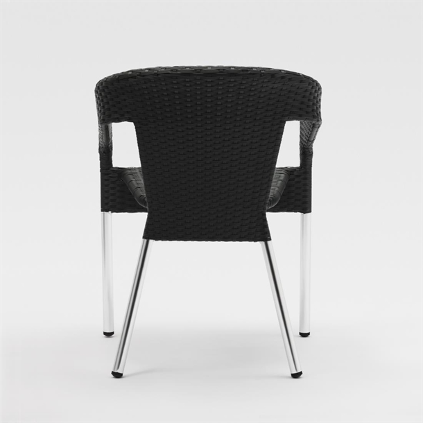 Bolero Wicker Wraparound Bistro Chairs Charcoal (Pack of 4)