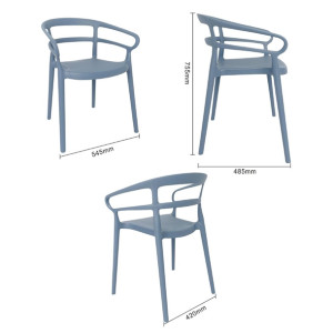 Bolero Mateo Café Chairs Slate Blue (2 Pack)