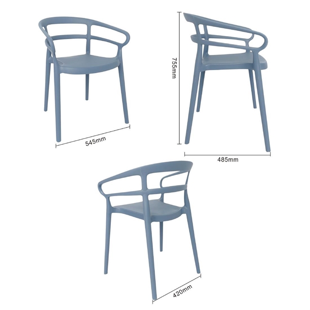 Bolero Mateo Café Chairs Slate Blue (2 Pack)