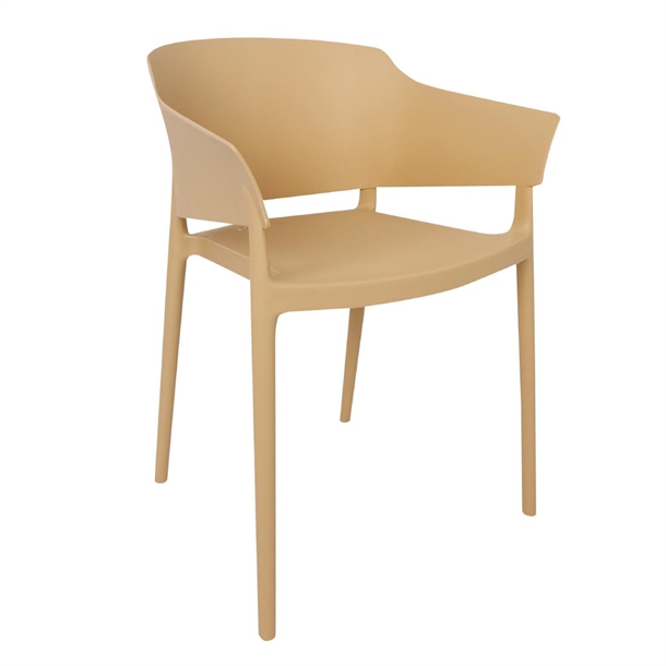 Bolero Lorenzo Cafe Chairs Warm Cream (2 Pack)