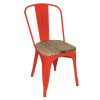 Bolero Bistro Metal Dining Side Chair with Wooden Seat Pad Red (4 Pack) Bolero Bistro Metal Dining Side Chair with Wooden Seat Pad Red (4 Pack)