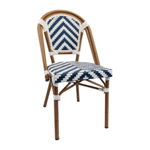 Furnlink Eiffel Chair - Navy/White Chevron (4 Pack)