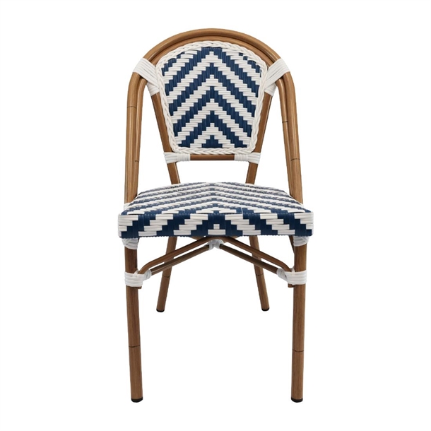 Furnlink Eiffel Chair - Navy/White Chevron (4 Pack)
