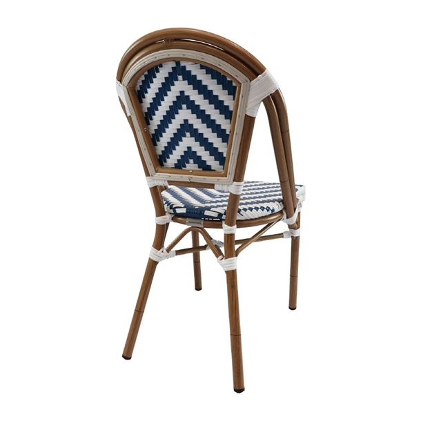 Furnlink Eiffel Chair - Navy/White Chevron (4 Pack)