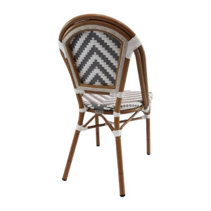 Furnlink Eiffel Chair - Dark Grey/White Chevron (4 Pack)