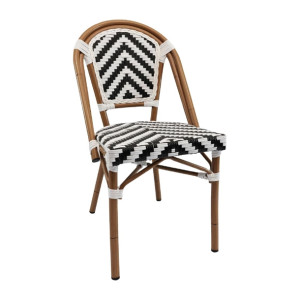 Furnlink Eiffel Chair - Black/White Chevron (4 Pack)