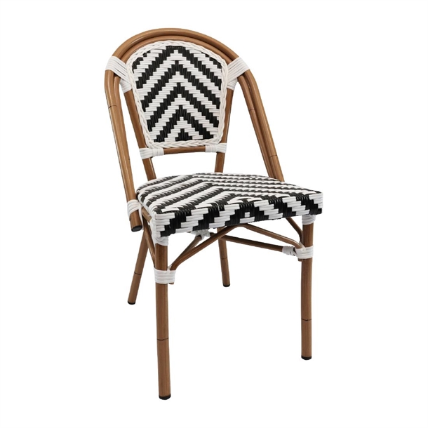 Furnlink Eiffel Chair - Black/White Chevron (4 Pack)