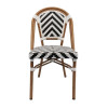 Furnlink Eiffel Chair - Black/White Chevron (4 Pack)