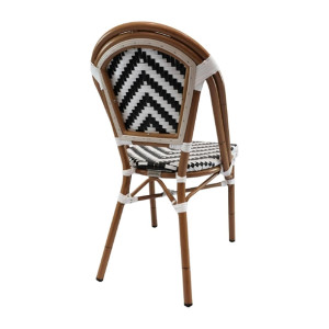 Furnlink Eiffel Chair - Black/White Chevron (4 Pack)