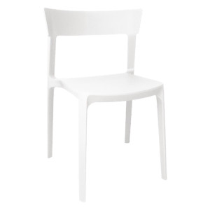 Bolero White Polypropylene Bistro Side Chairs (4 Pack)