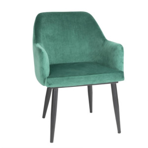 Bolero Lia Velvet Chairs Dark Green (2 Pack)
