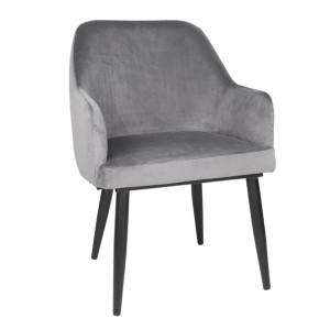Bolero Lia Velvet Chairs Grey (2 Pack)