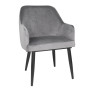 Bolero Lia Velvet Chairs Grey (2 Pack)