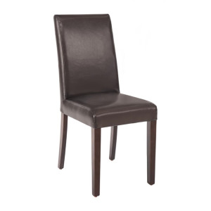 Bolero Faux Leather Dining Chairs Brown (2 Pack)