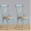 Bolero Blue Wooden Dining Chairs with Backrest (Pack of 2) Bolero Blue Wooden Dining Chairs with Backrest (Pack of 2)
