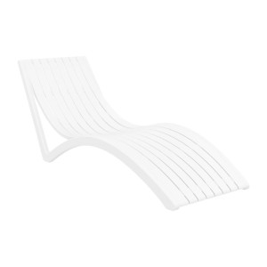 2 x Furnlink Slim Sunlounge - White