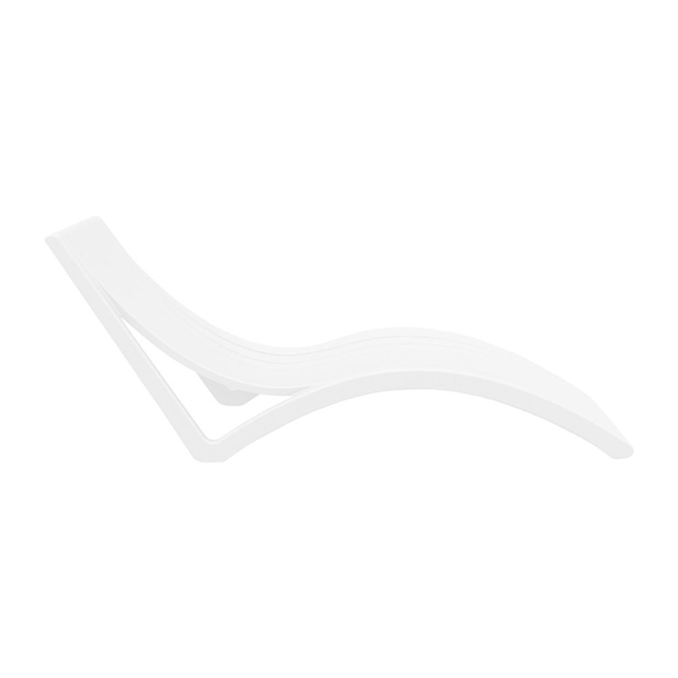 2 x Furnlink Slim Sunlounge - White