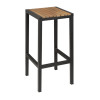 Bolero Black Steel & Acacia Wood Bar Stools (2 Pack)
