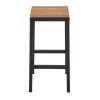 Bolero Black Steel & Acacia Wood Bar Stools (2 Pack)