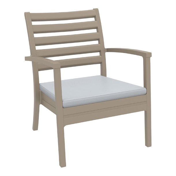 Furnlink Siesta Exclusive Artemis XL Armchair Taupe with Light Grey Seat Cushion (2 Pack) Furnlink Siesta Exclusive Artemis XL Armchair Taupe with Light Grey Seat Cushion (2 Pack)