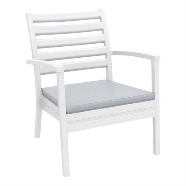 Furnlink Siesta Exclusive Artemis XL Armchair White with Light Grey Seat Cushion (2 Pack) Furnlink Siesta Exclusive Artemis XL Armchair White with Light Grey Seat Cushion (2 Pack)