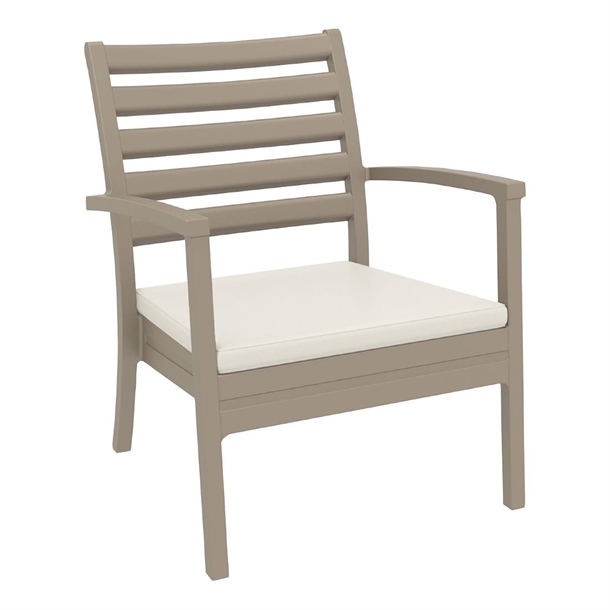Furnlink Siesta Exclusive Artemis XL Armchair Taupe with Beige Seat Cushion (2 Pack) Furnlink Siesta Exclusive Artemis XL Armchair Taupe with Beige Seat Cushion (2 Pack)