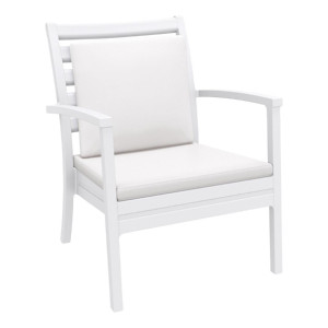 Furnlink Siesta Exclusive Artemis XL Armchair White with White Seat and Back Cushion (2 Pack)