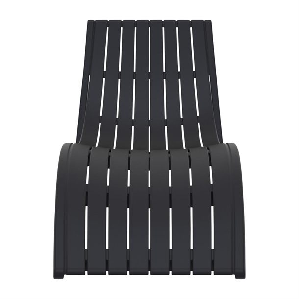 2 x Furnlink Slim Sunlounge - Black