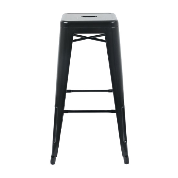 Bolero High Metal Bar Stools Black (4 Pack)