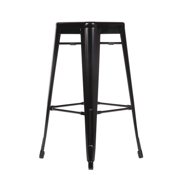 Bolero High Metal Bar Stools Black (4 Pack)