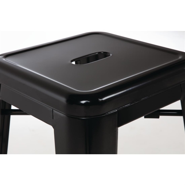 Bolero High Metal Bar Stools Black (4 Pack)