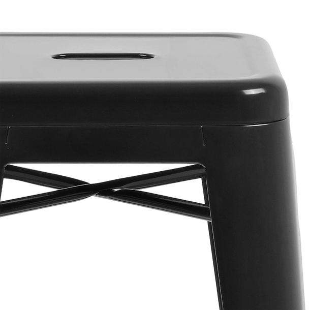 Bolero High Metal Bar Stools Black (4 Pack)