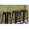 Bolero High Metal Bar Stools Black (4 Pack)