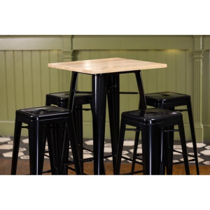 Bolero High Metal Bar Stools Black (4 Pack)