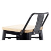 Bolero Bistro Metal High Bar Stool with Wooden Seat Pad and Back Rest Black (Pack of 4)