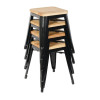 Bolero Bistro Metal Low Bar Stool with Wooden Seat Pad Black (Pack of 4) Bolero Bistro Metal Low Bar Stool with Wooden Seat Pad Black (Pack of 4)