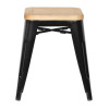 Bolero Bistro Metal Low Bar Stool with Wooden Seat Pad Black (Pack of 4) Bolero Bistro Metal Low Bar Stool with Wooden Seat Pad Black (Pack of 4)