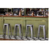 Bolero Bistro Metal High Bar Stool Gun Metal Grey (4 Pack)