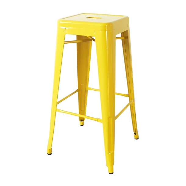 Bolero Bistro Metal High Bar Stool Yellow (4 Pack)