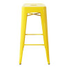 Bolero Bistro Metal High Bar Stool Yellow (4 Pack)