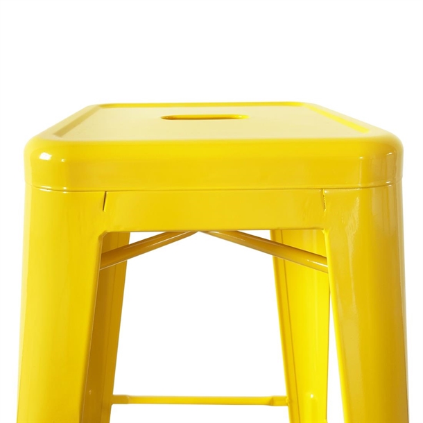 Bolero Bistro Metal High Bar Stool Yellow (4 Pack)
