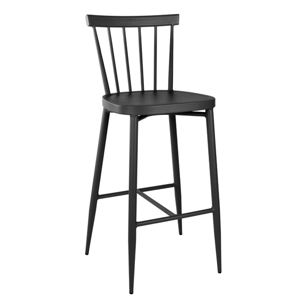 Bolero Windsor Aluminium Black High Stools (2 Pack)