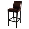 Bolero Dark Brown Faux Leather Wooden Bar Stool