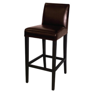Bolero Dark Brown Faux Leather Wooden Bar Stool
