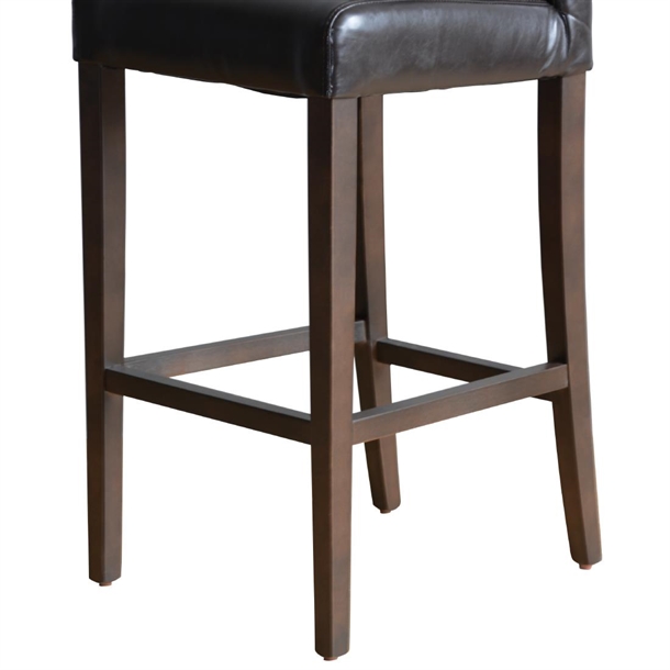 Bolero Dark Brown Faux Leather Wooden Bar Stool